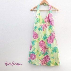 LILLY PULITZER  Pineapple Print Halter Dress Size 8